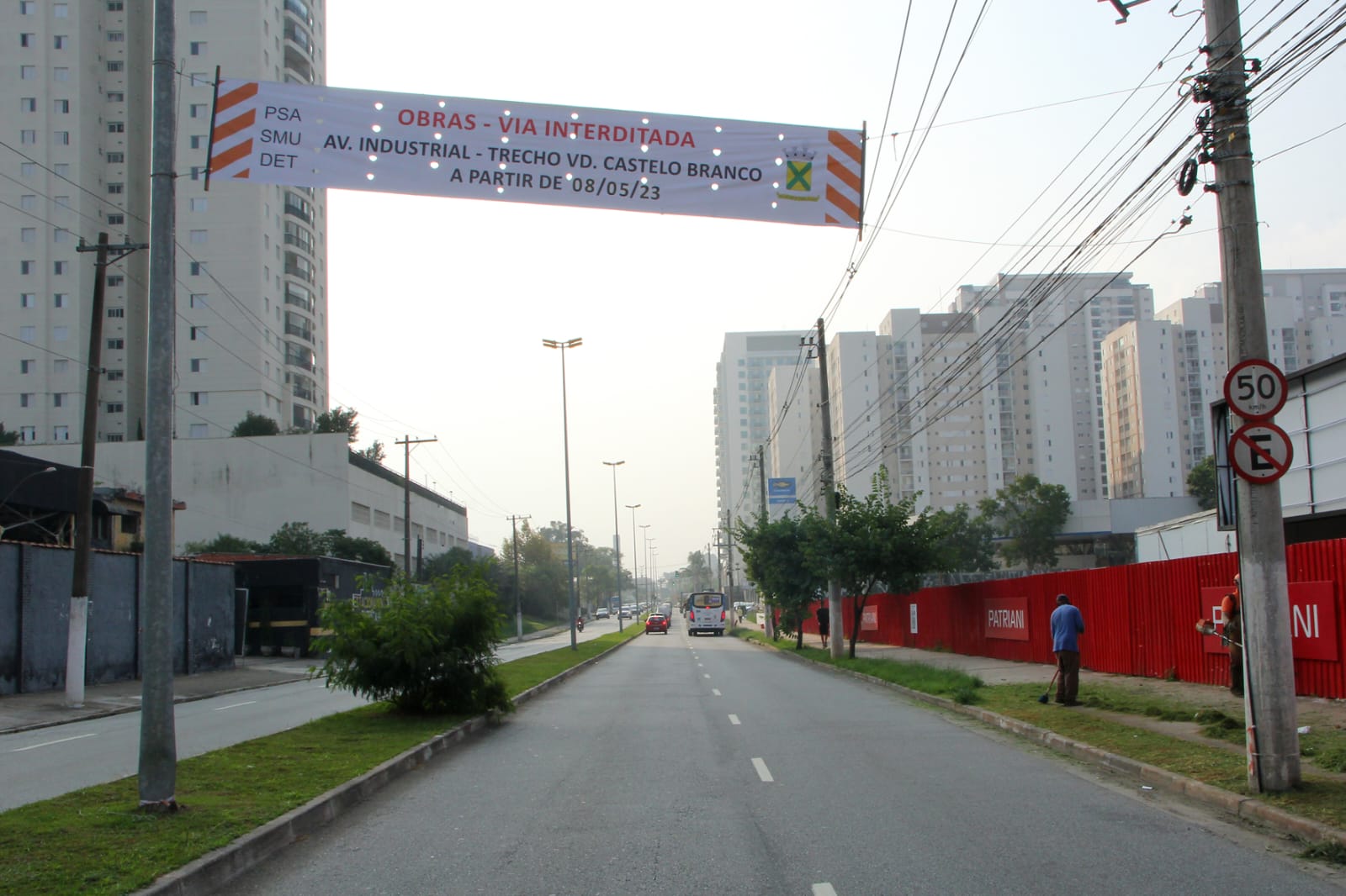 Santo André interdita trecho da Avenida Industrial para obras no